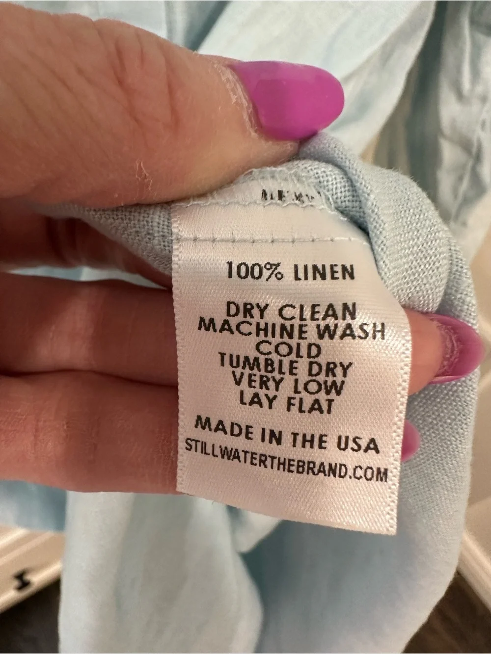 The Linen Voile Kaftan Dress - Baby Blue - Picture 6 of 7